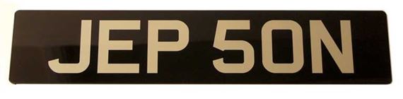 Number Plate Acrylic Black/Silver Standard - RX1365BSINGLE